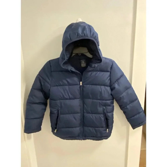 KIDS NAVY BLUE FADED GLORY PUFFER JACKET SIZE SMALL 6-7  NO FLAWS  NO DEFECTS - Picture 1 of 8